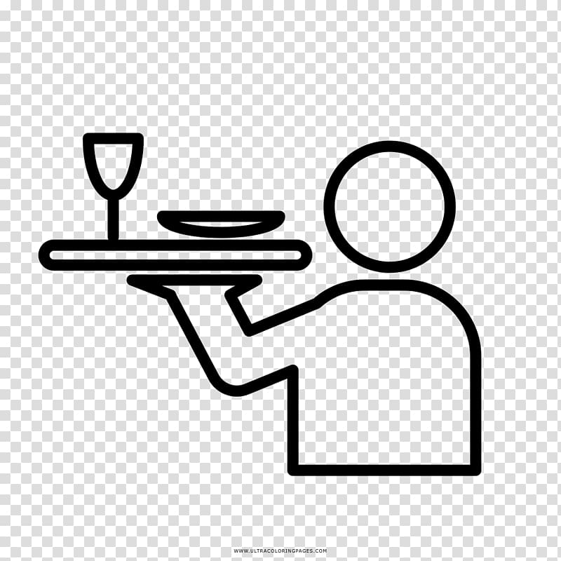 Drawing Coloring book Waiter , chain restaurant posters transparent background PNG clipart