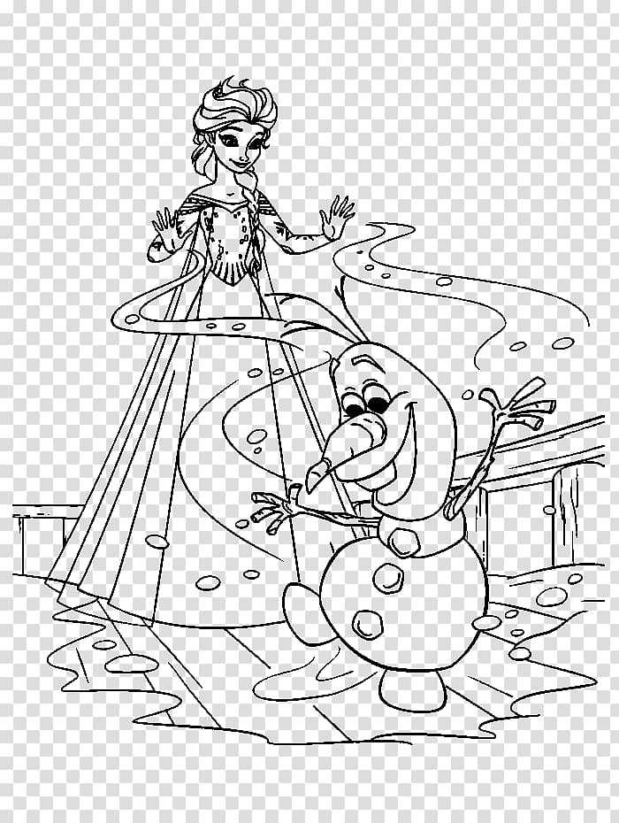 Elsa Olaf Anna Kristoff Coloring book, elsa transparent background PNG clipart