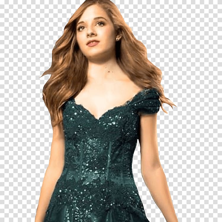woman in green sweetheart neckline cap-sleeved dress, Jackie Evancho Green Dress transparent background PNG clipart