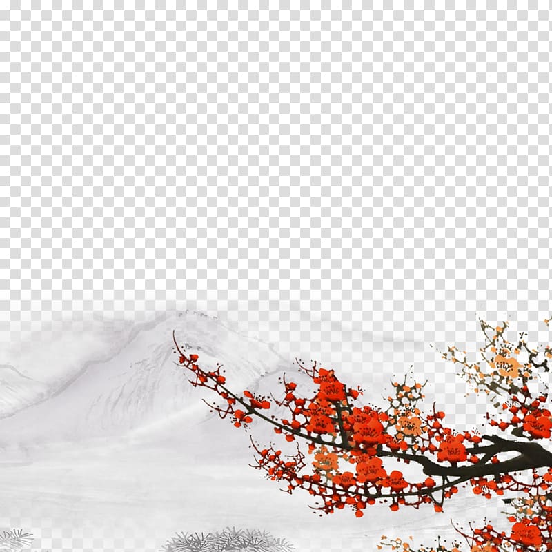 Plum blossom Poster, Plum flower transparent background PNG clipart