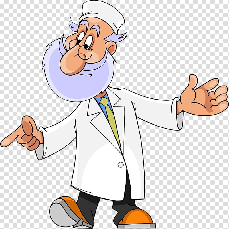 Cartoon Comics Illustration, Bearded doctor transparent background PNG clipart