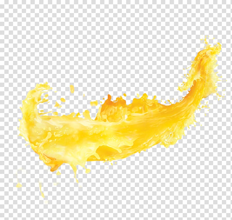 yellow liquid illustration, Orange juice Yellow Splash, Splashing the juice transparent background PNG clipart
