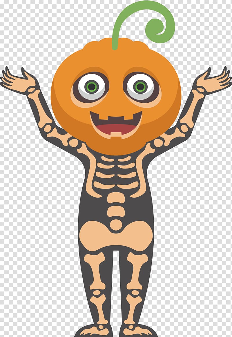 Calabaza Pumpkin Jack-o-lantern Halloween, Pumpkin skull monster transparent background PNG clipart