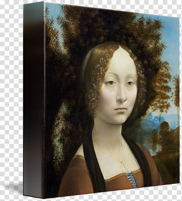 Ginevra de\' Benci Head of a Woman Painting Mona Lisa Portrait, painting transparent background PNG clipart