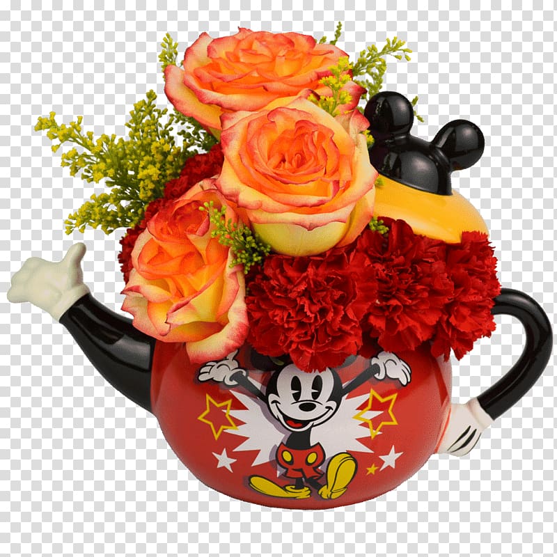 Floral design Mickey Mouse Minnie Mouse Flowering tea, mother \'s day carnations transparent background PNG clipart