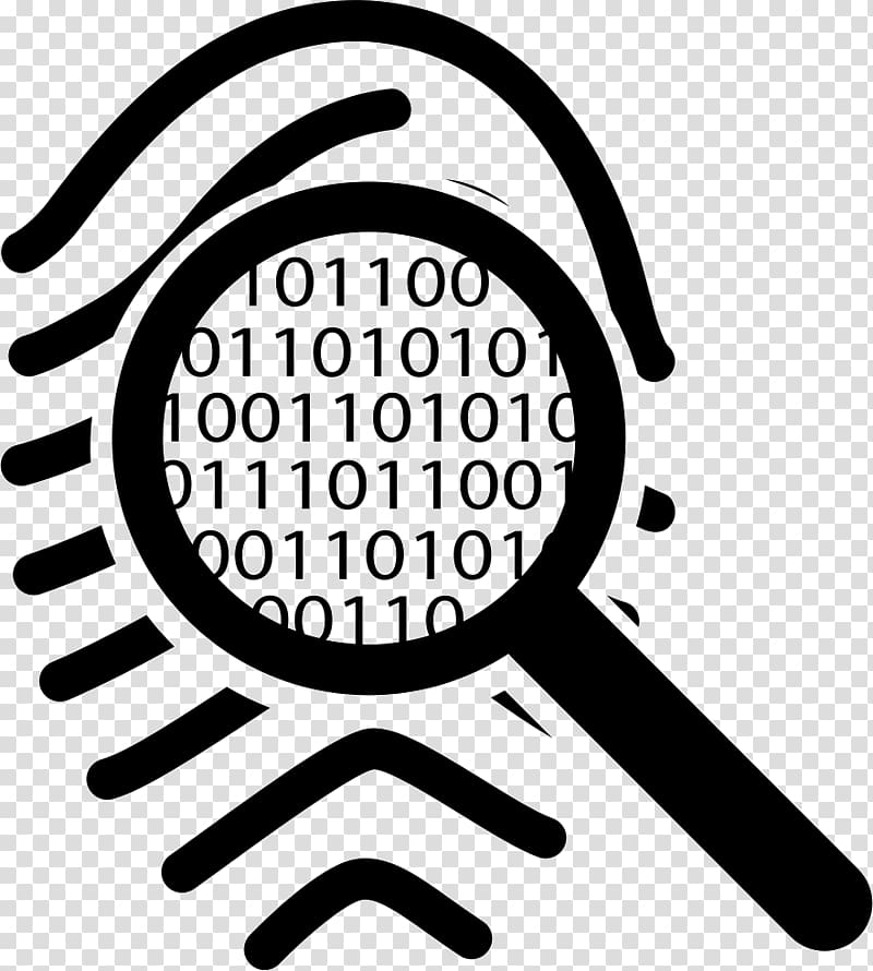 Fingerprint Magnifying glass Computer Icons Binary code, Magnifying Glass transparent background PNG clipart