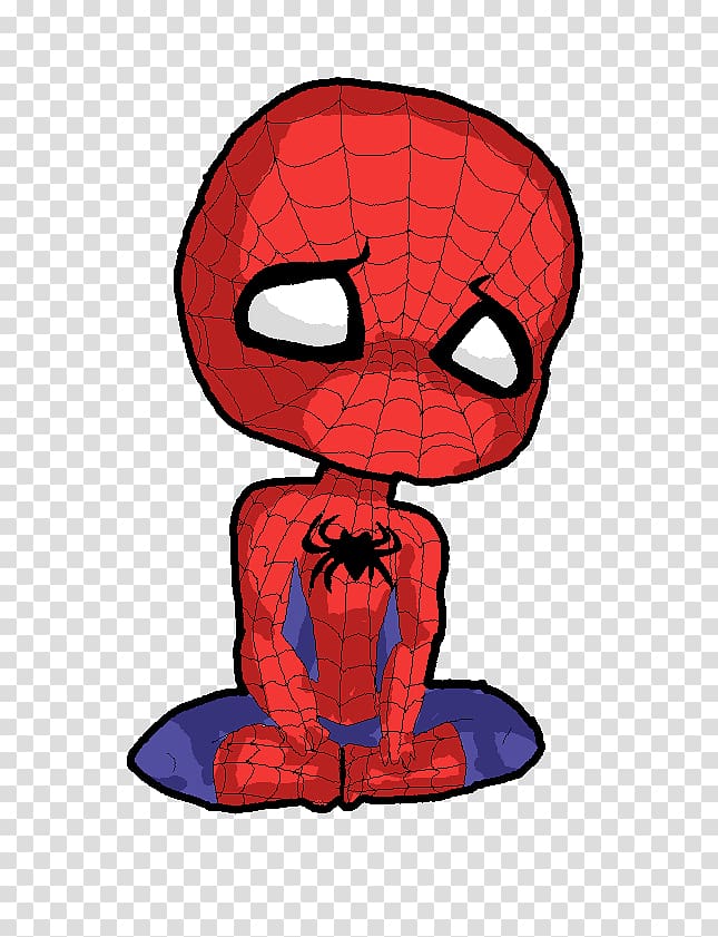 Spider-Man Deadpool Chibi Superhero Art, spiderman chibi transparent background PNG clipart