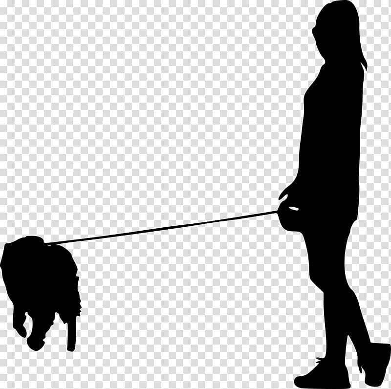 Dog walking Silhouette, man walking dog transparent background PNG clipart