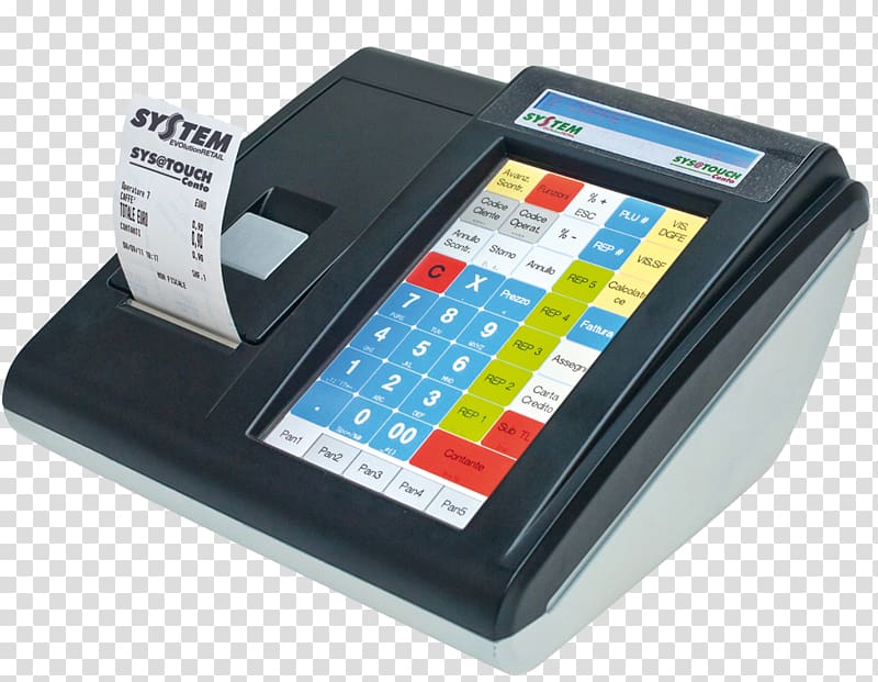 Cash register Scontrino fiscale Sales Invoice Point of sale, touch transparent background PNG clipart