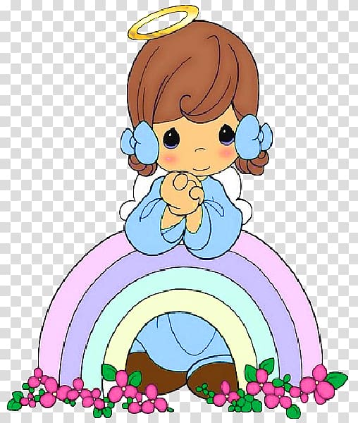 My Precious Moments angel with rainbow , Infant Angel Cuteness , Cute Baby Angel. transparent background PNG clipart