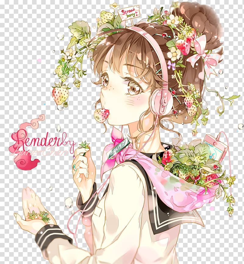 Anime Flower Fan art, blush floral transparent background PNG clipart