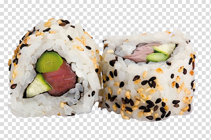 Sushi California roll Sashimi Tempura Makizushi, rolls transparent background PNG clipart