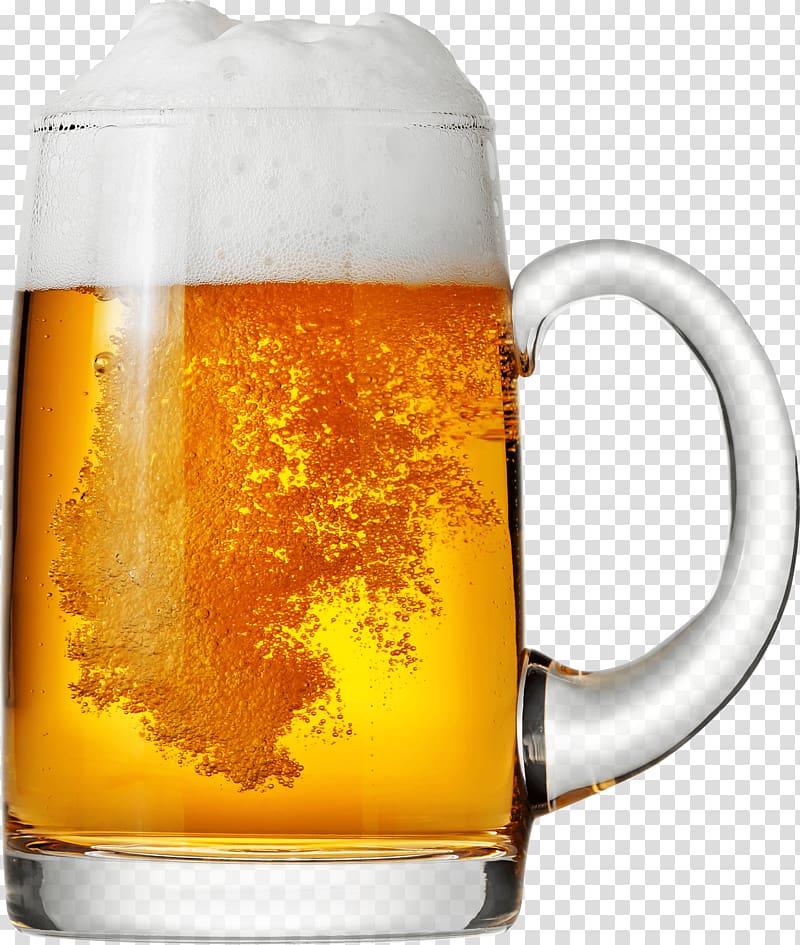 beer mug with beer , Pint Bubbles Beer transparent background PNG clipart