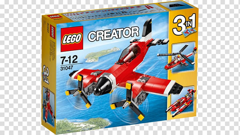 Airplane LEGO 31047 Creator Propeller Plane Lego Creator The Lego Group, airplane transparent background PNG clipart