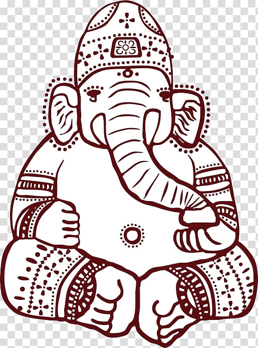 Ganesha Asian elephant Mehndi, ganesha transparent background PNG clipart