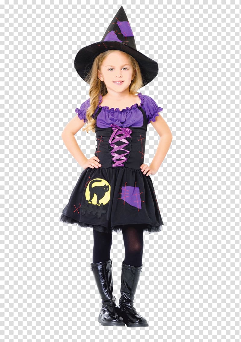 Cat Halloween costume Child, witch cat transparent background PNG clipart