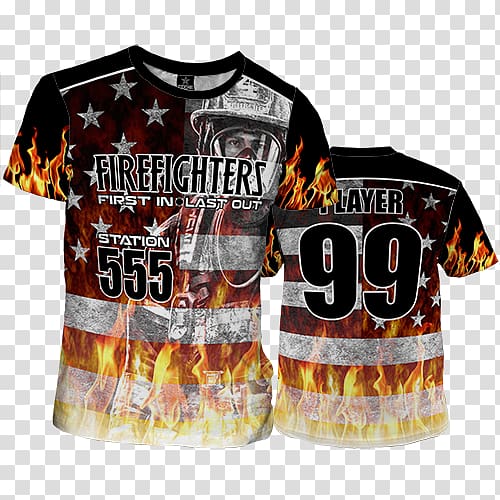 Jersey T-shirt ユニフォーム Team Sleeve, Firefighter Of Usa transparent background PNG clipart