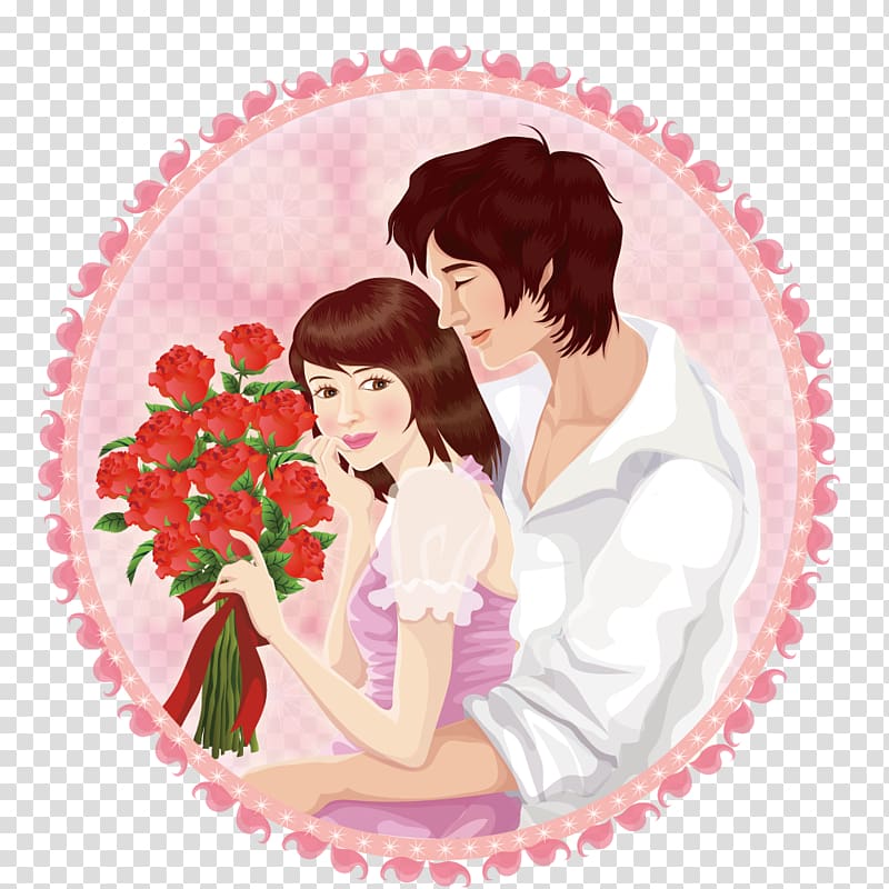 Valentines Day Love, Take a couple of roses transparent background PNG clipart
