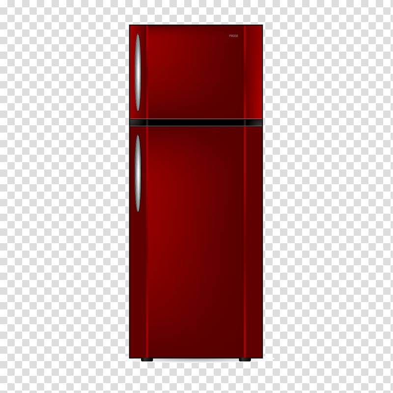 Home appliance Rectangle, Red high-end refrigerator transparent background PNG clipart