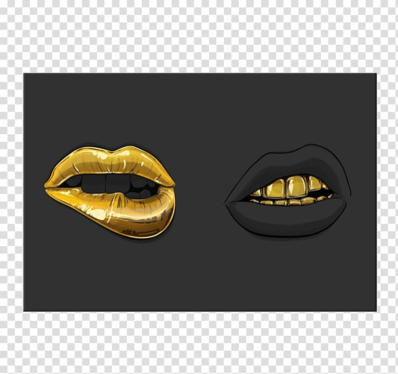Lip Gold teeth Mouth, teeth and stereo boxes transparent background PNG clipart