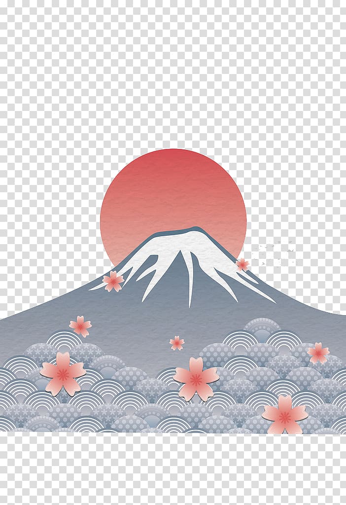 hand painted mount fuji transparent background PNG clipart