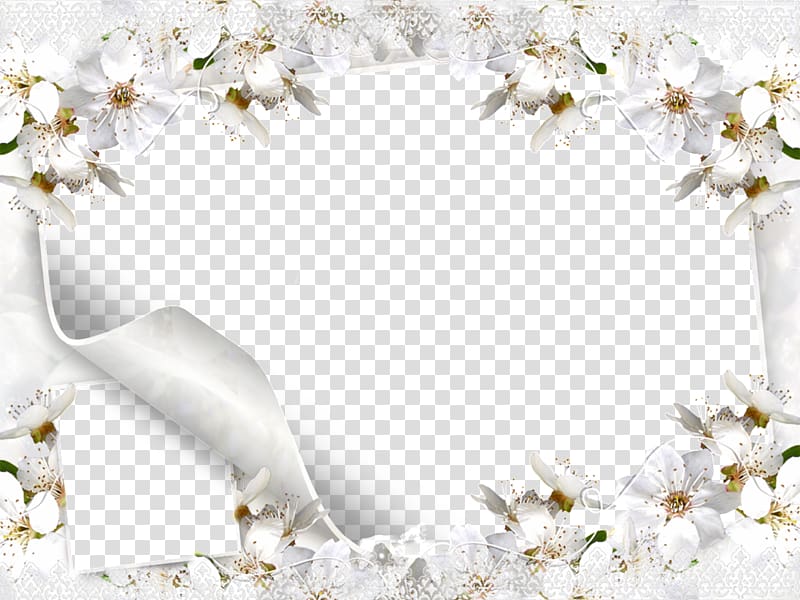 Wedding Microsoft PowerPoint , White Flower Frame , white floral digital frames transparent background PNG clipart