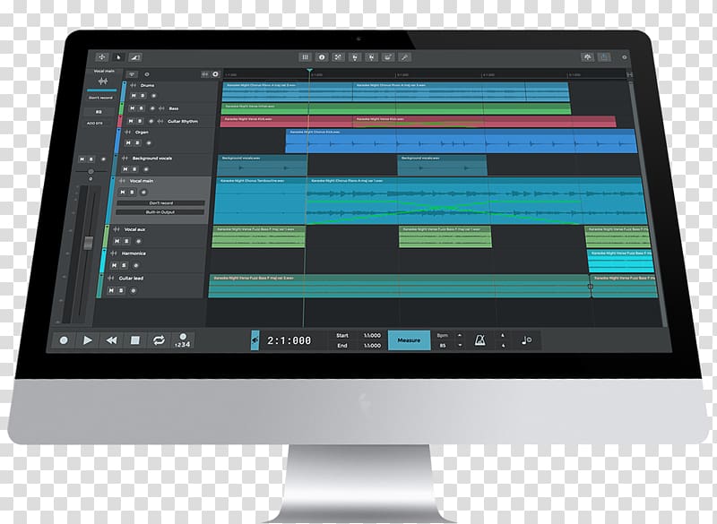 n-Track Studio Computer Software Computer Monitors Digital audio workstation Sound Recording and Reproduction, retouching studio transparent background PNG clipart