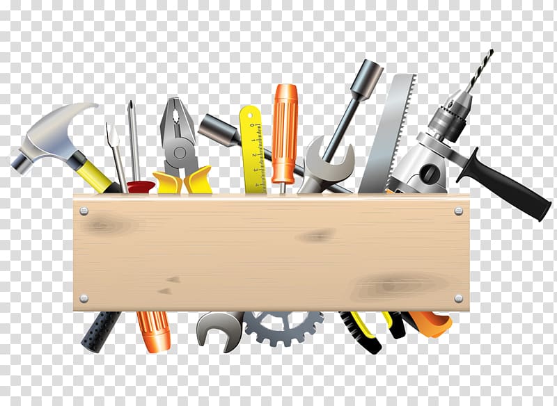 assorted handheld tool border, Tool DIY Store, Cartoon Hardware Tools transparent background PNG clipart