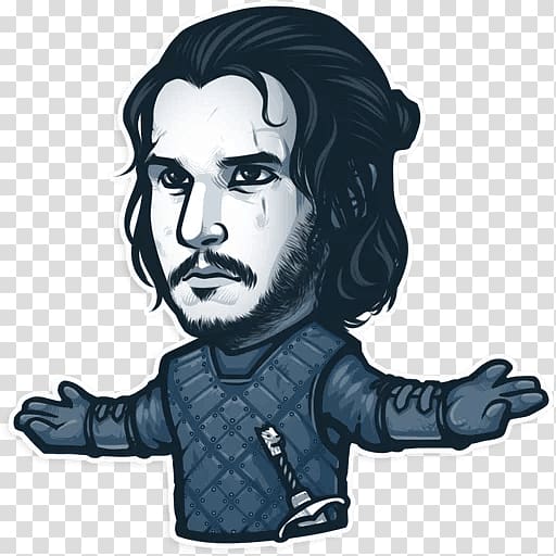 Game of Thrones Winter Is Coming Telegram Sticker Jon Snow, Game of Thrones transparent background PNG clipart