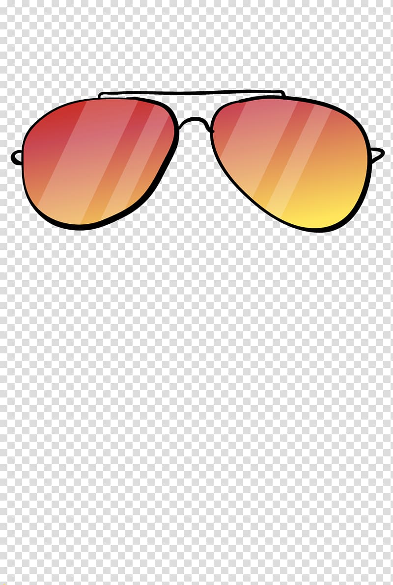red and yellow lens sunglasses with black frames art, Sunglasses Goggles Yellow, sunglasses transparent background PNG clipart
