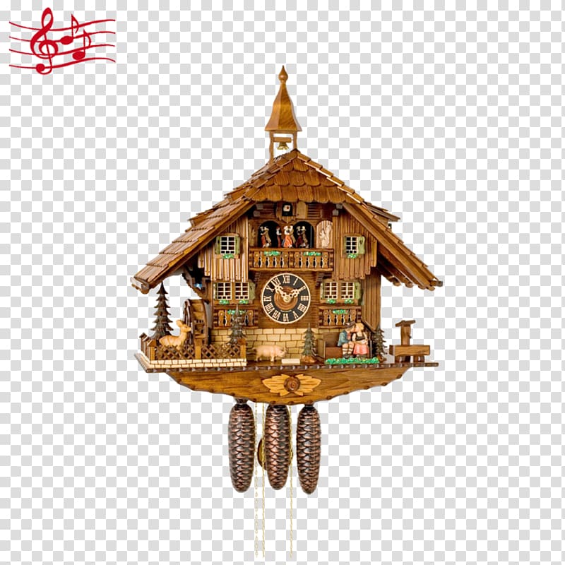 Black Forest Cuckoo clock Musical clock Common cuckoo, clock transparent background PNG clipart
