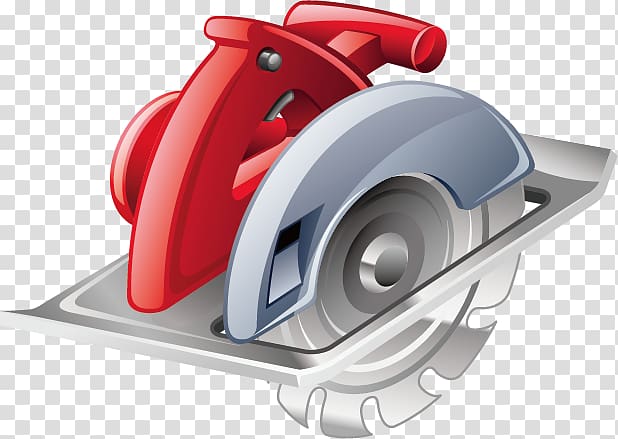silver and red circular saw , Power tool Circular saw , Angle Grinder transparent background PNG clipart