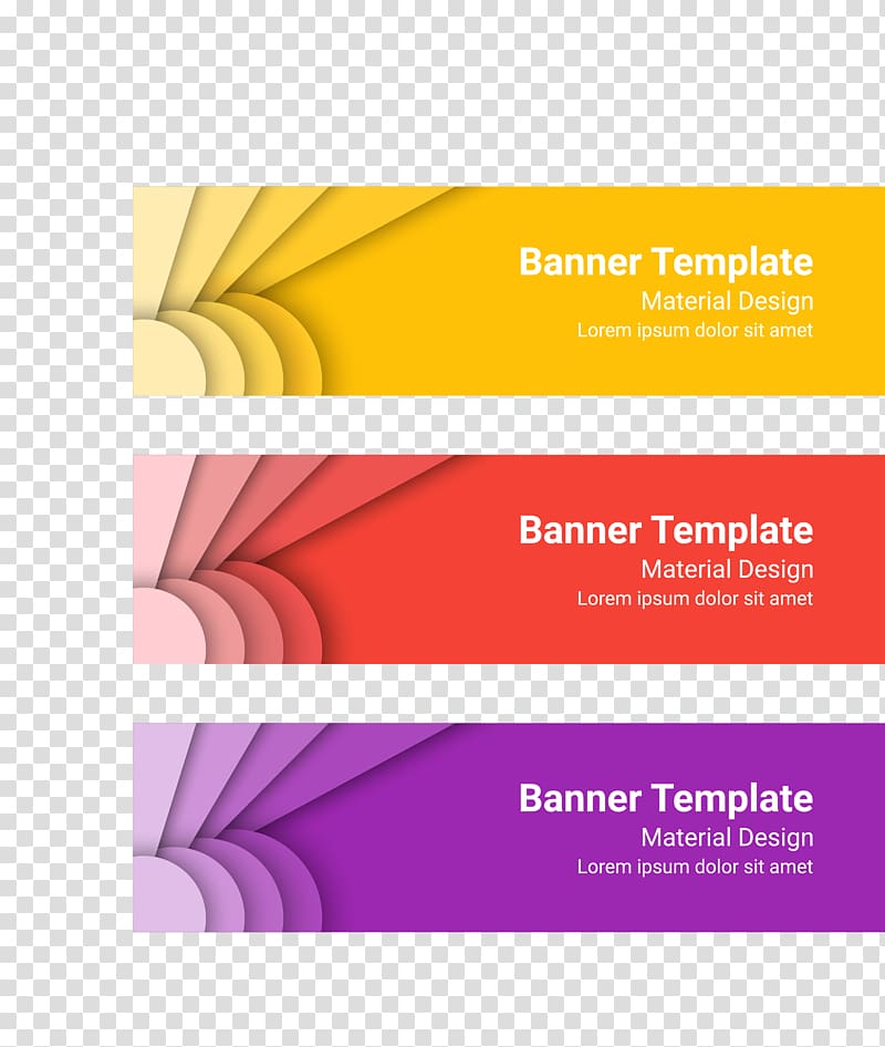 three assorted-color banner templates, Euclidean Banner, Banner material transparent background PNG clipart