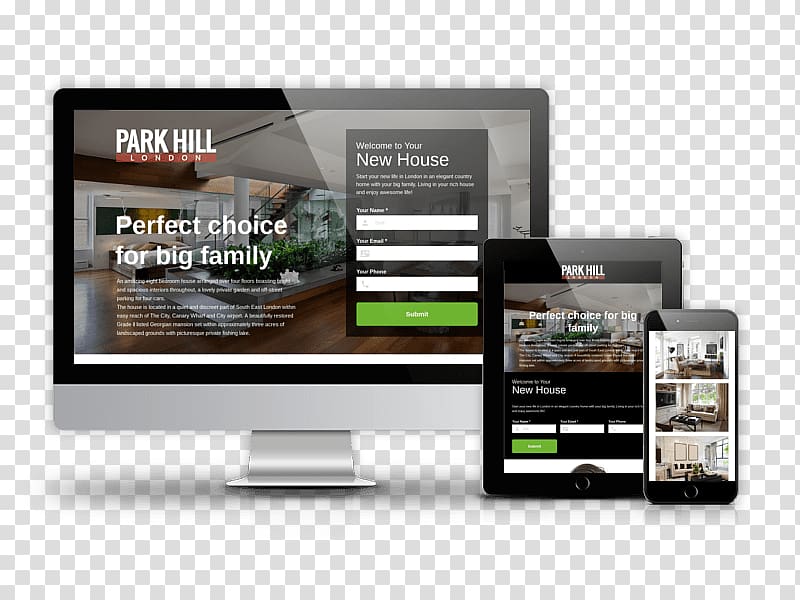 Responsive web design Template Landing page Joomla Advertising, park estate transparent background PNG clipart