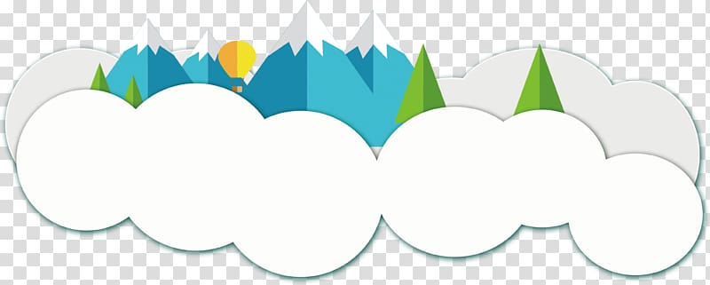 Cloud , Floating clouds and mountain decorations transparent background PNG clipart