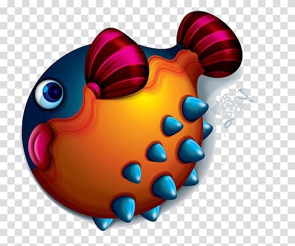 Cartoon 3D computer graphics, 3d cartoon big fat fish transparent background PNG clipart