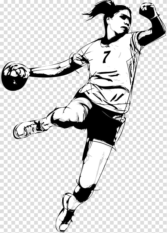 Player Sketch Art Handball Player Illustration Painted Handball Player Transparent Background Png Clipart Hiclipart