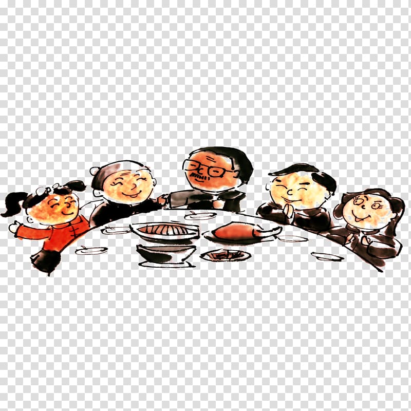 Parent Child Family reunion, Family to eat transparent background PNG clipart