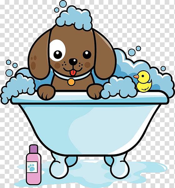 dog in bathtub illustration, Dog grooming Cat , A puppy sprawled on a bathtub transparent background PNG clipart