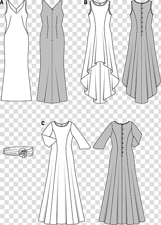 Burda Style Dress Evening gown Sewing Pattern, kimono pattern transparent background PNG clipart