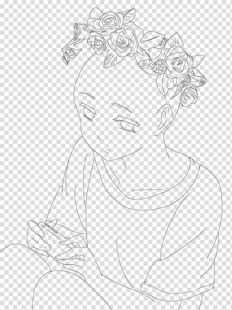 Drawing Line art Sketch, flower crown transparent background PNG clipart