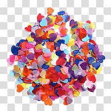 multicolored heart paper art lot, Heart Shaped Confetti transparent background PNG clipart