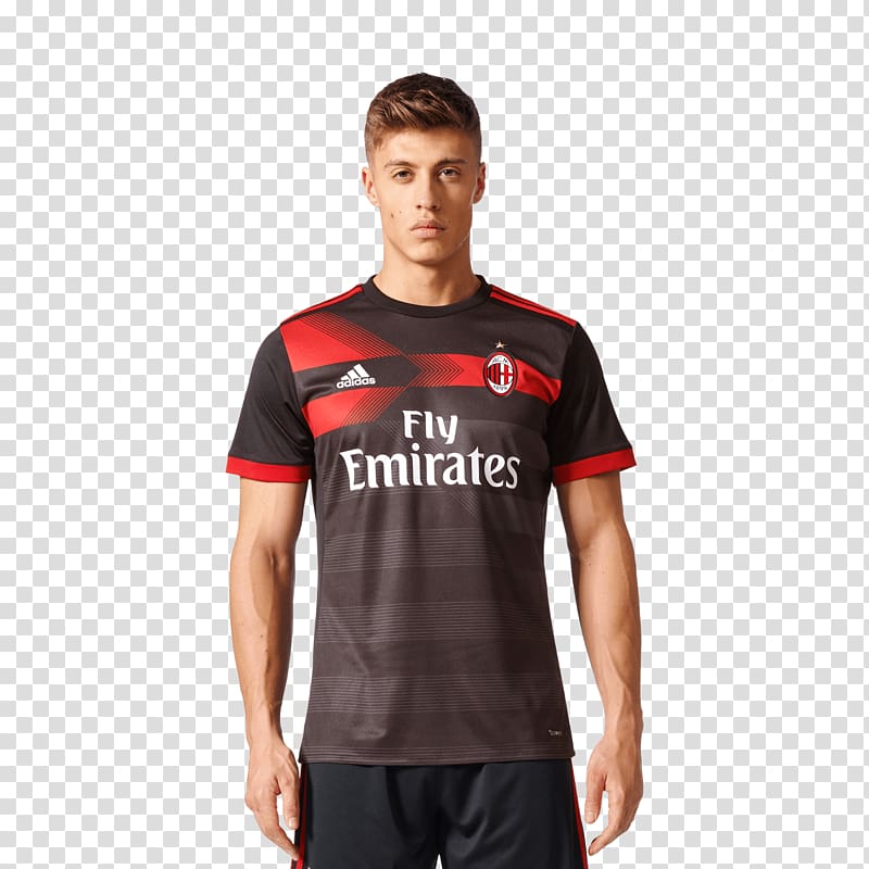 A.C. Milan T-shirt Jersey Adidas Tracksuit, T-shirt transparent background PNG clipart