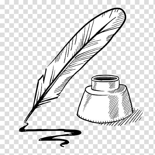Paper Quill Drawing Inkwell Pen, pen transparent background PNG clipart