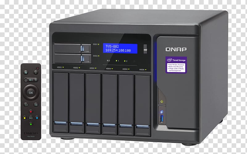 Network Storage Systems QNAP Systems, Inc. iSCSI QNAP TVS-871T Intel Core i5-6500, M4A File Format Specification transparent background PNG clipart