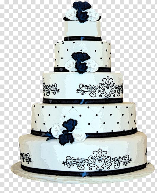 white and black icing 5-layered fondant cake, Wedding cake Birthday cake , Wedding cake transparent background PNG clipart
