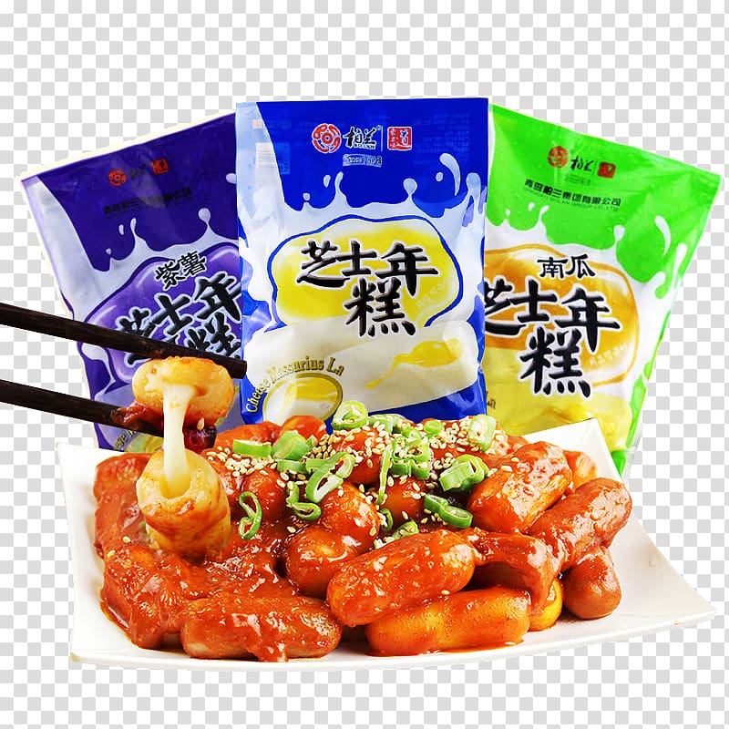 Nian gao Tteok-bokki Budae jjigae Zhajiangmian Instant noodle, Cheese cake transparent background PNG clipart