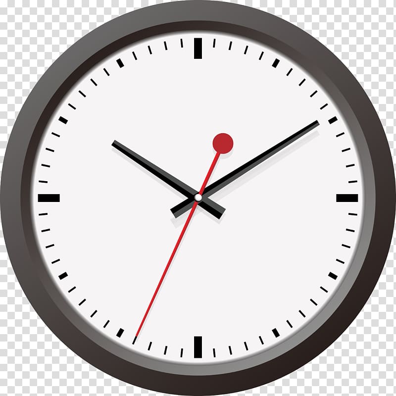 round black framed analog clock at 10:10, Clock watch design material transparent background PNG clipart