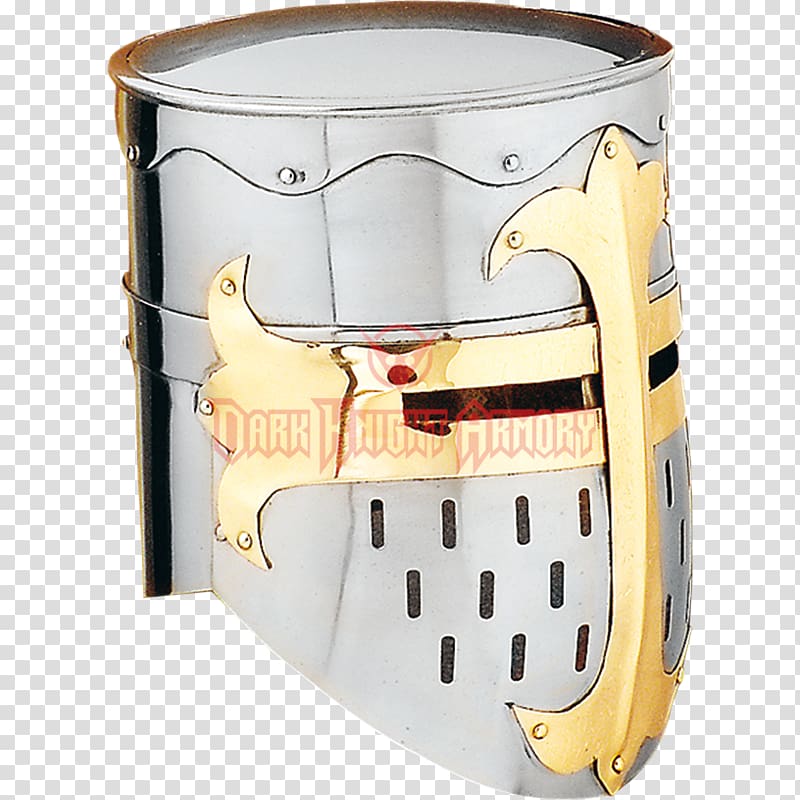 Crusades Late Middle Ages Great helm Knight, knight helmet transparent background PNG clipart