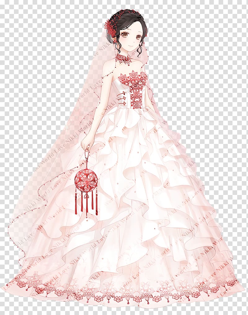 Wedding dress Party dress Gown Anime, dress transparent background PNG clipart